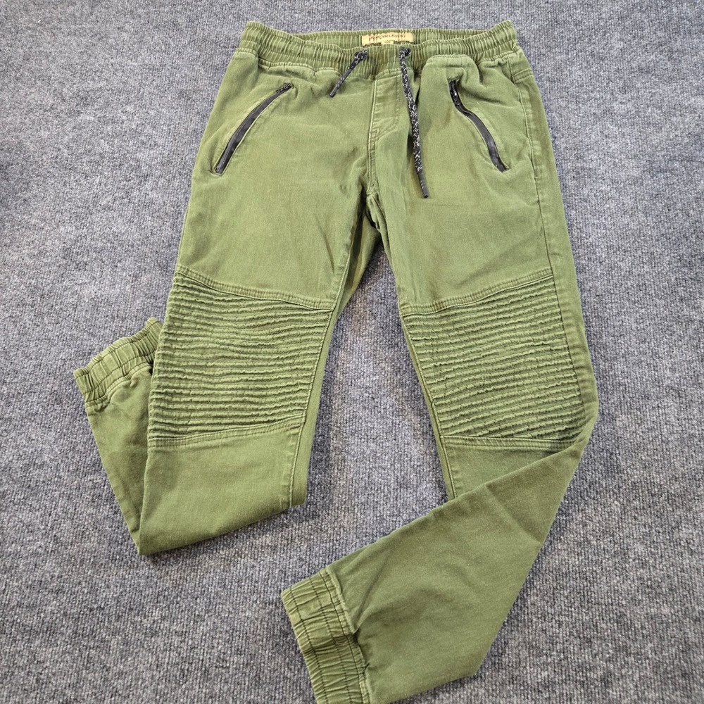 Brooklyn Laundry Mens Moto Joggers Olive Green Size S Ribbed Knee Gorpcore